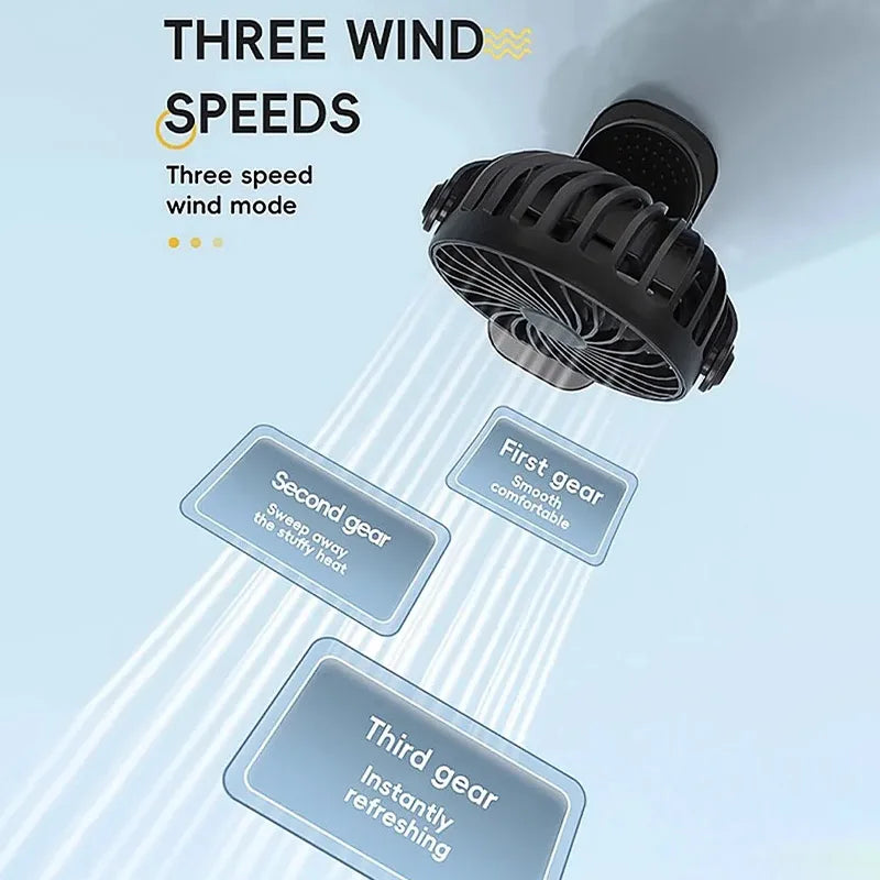 Rechargeable Portable Electric Fan 720° Rotating Hanging Clip Fan