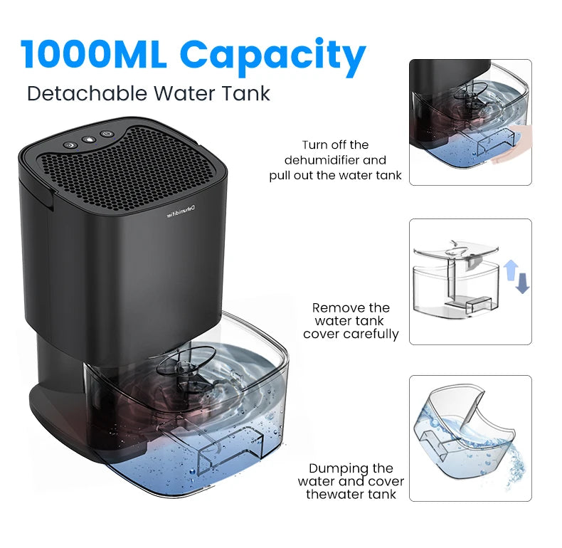 Air Dehumidifier Portable Mute Moisture Absorber - Fresh Air for Home & Office 🌬️✨