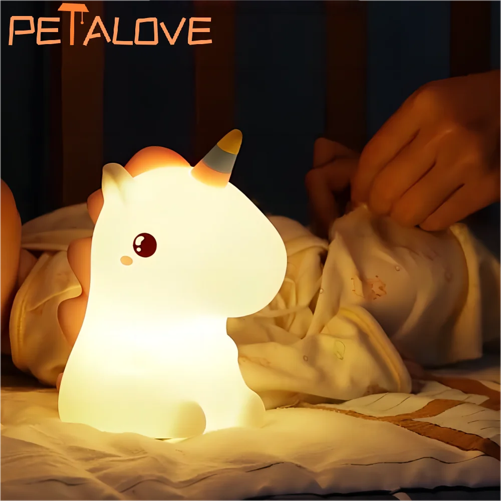 Cute Animal Night Light - Panda, Rabbit, Duck Silicone Lamp for Kids 🌟✨