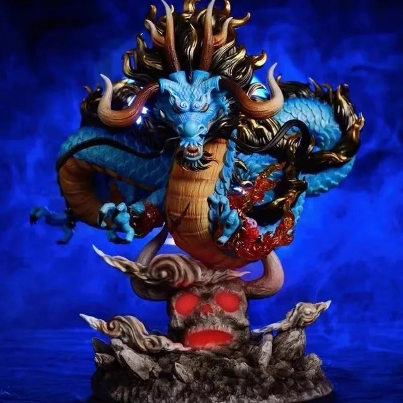 Epic 22cm One Piece Kaido Dragon Form GK Figure – Four Emperors with Lamp, PVC Action Model