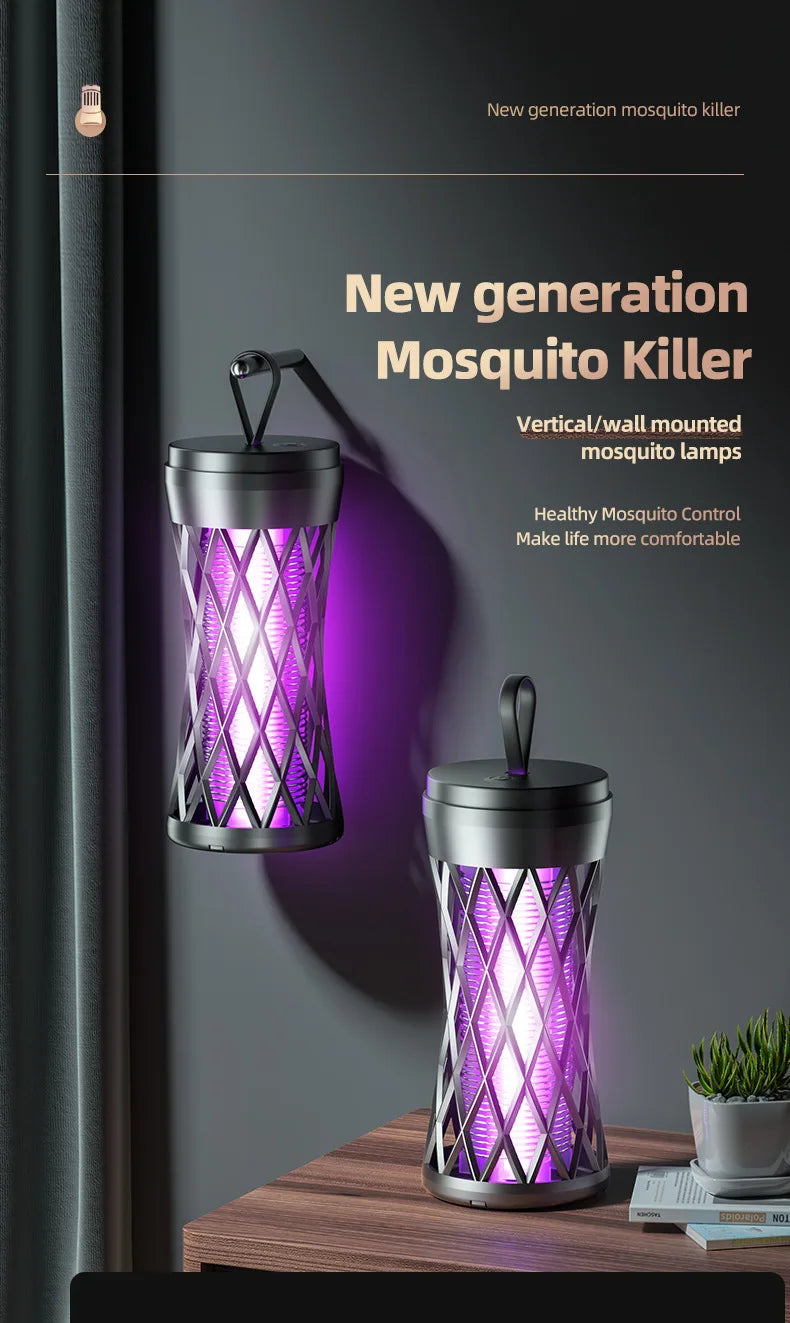 Electric Shock Mosquito Killer Lamp Outdoor Atmosphere Light Mosquito Repellent Safe Efficient Home Mosquito Zapper Household