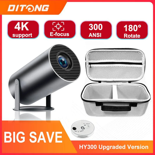 DITONG HY300 Plus HD Projector portatil 4K projetor Android  LED Video Home Theater Cinema Phone mini Proyector Movie HY300 pro
