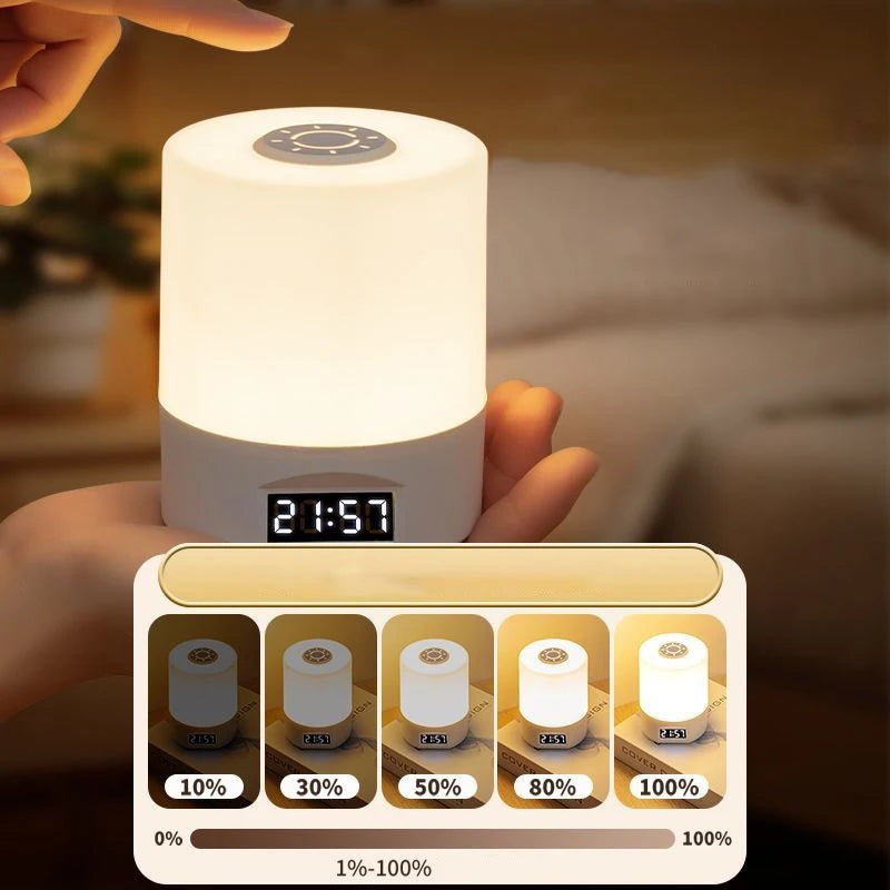 LED Night Light Clock - Touch Dimmable Bedside Desk Lamp for Kids & Adults 🕰️✨