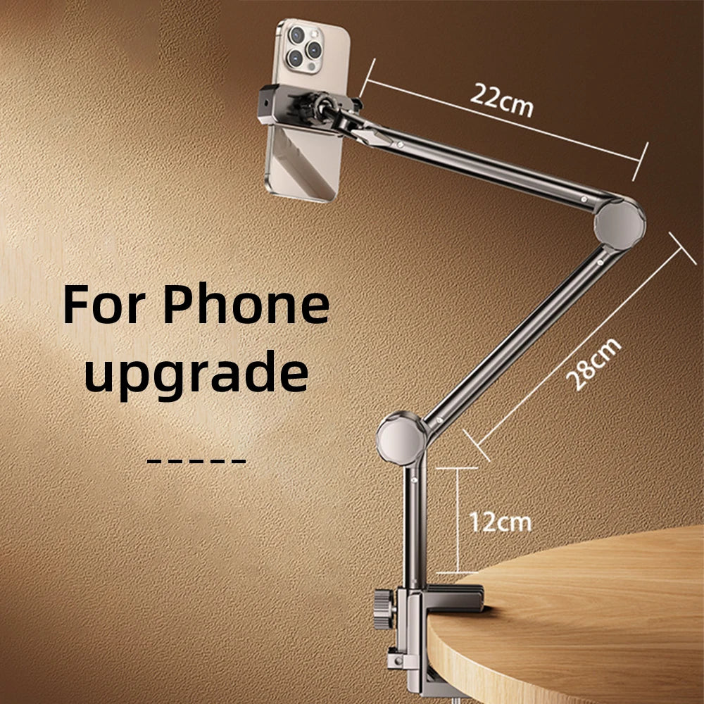 Desktop Mobile Phone & Tablet Holder – Folding Cantilever Bed Clip for Apple, Samsung, iPad 📱📲