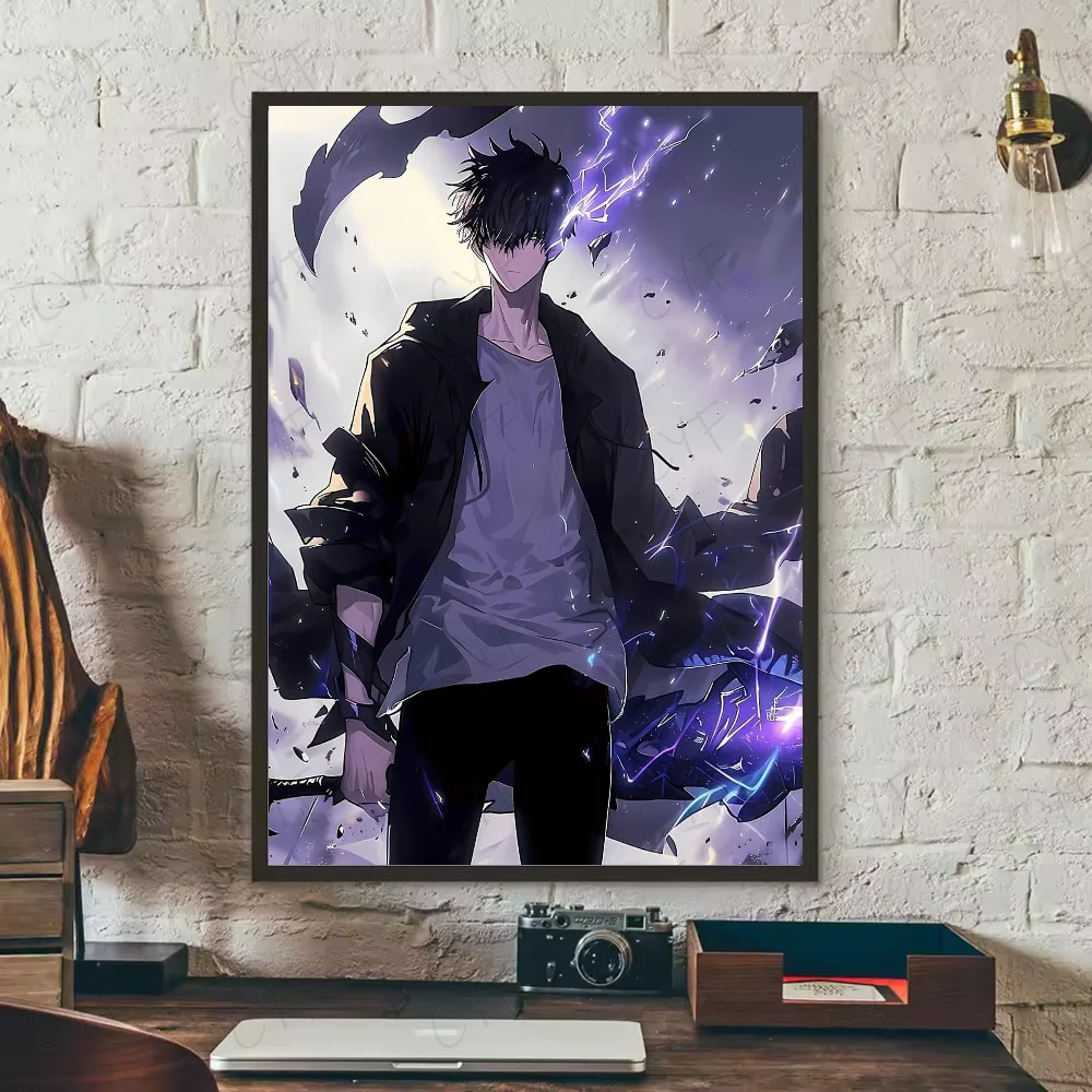 Stunning Solo Leveling Anime Poster HD Art – Waterproof Sticky Wall Décor for Your Living Room