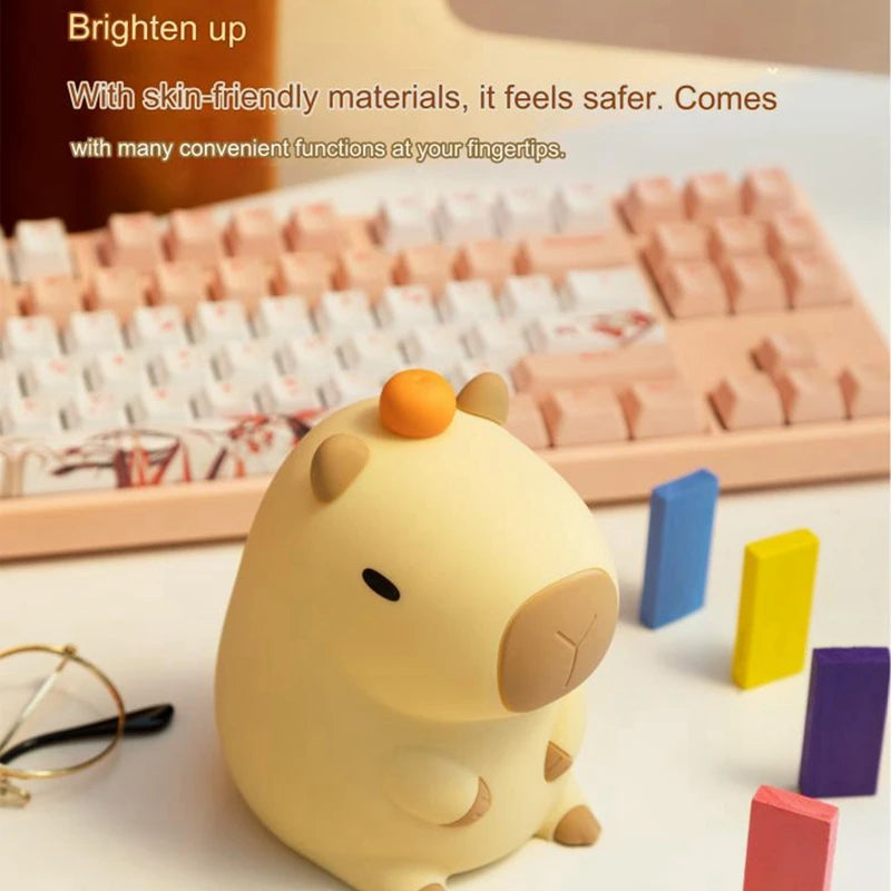 Cute Cartoon Capybara Night Light - Dimming Sleep Lamp for Kids’ Rooms 🦫✨