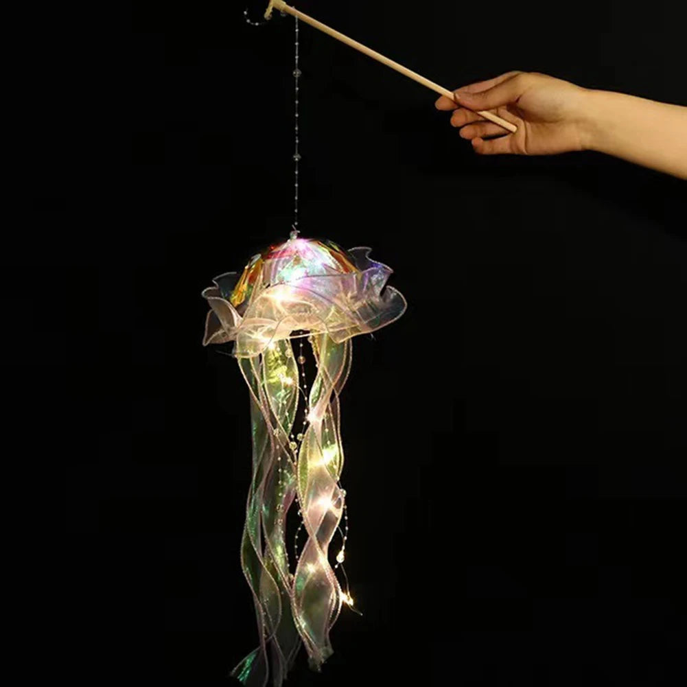 Jellyfish Lamp Portable Flower Lamp - Hanging Night Light & Wind Chimes 🪼✨