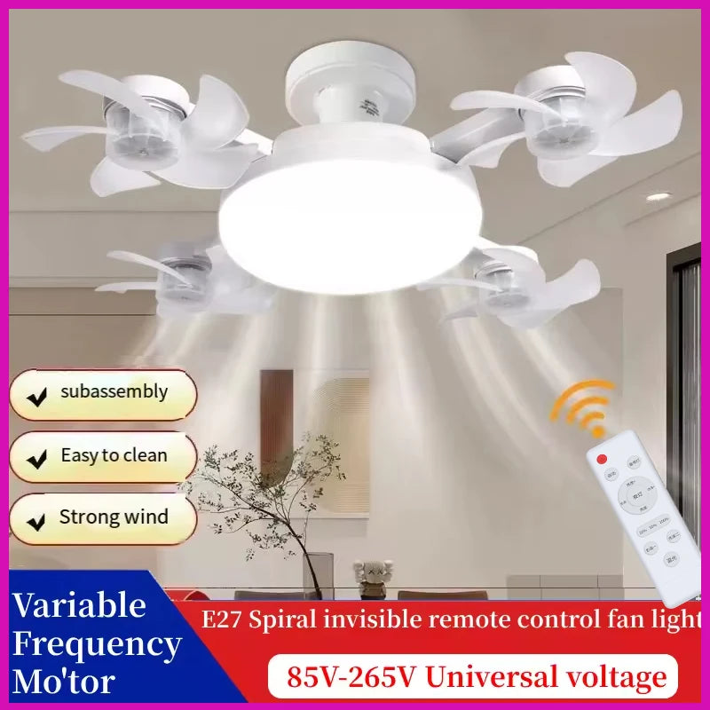 Creative Drone Ceiling Lamp Electric Fan with Light Remote Control E27