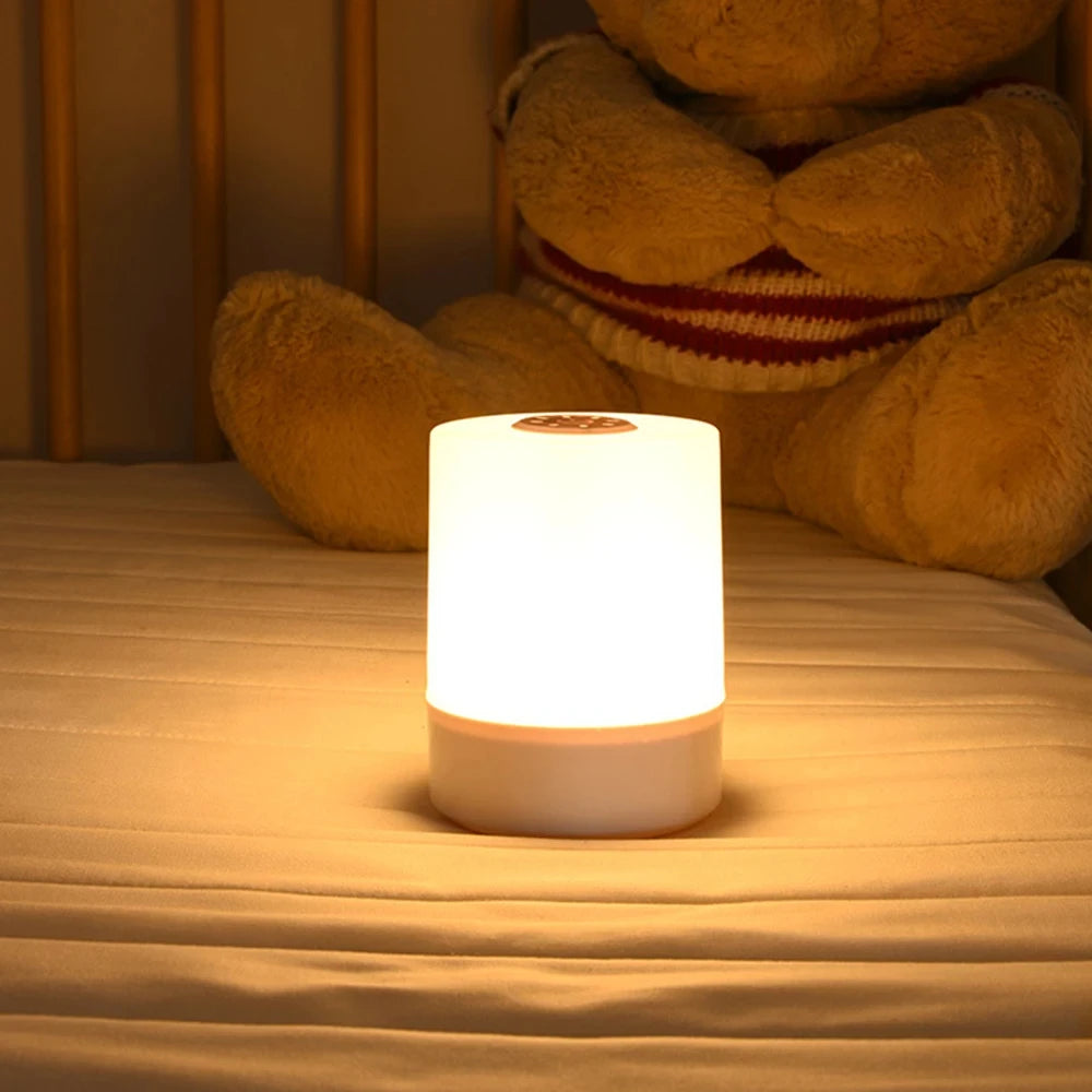 Touch Night Lamp - 3 Modes Dimmable Bedside Light with USB Charging 🌟✨