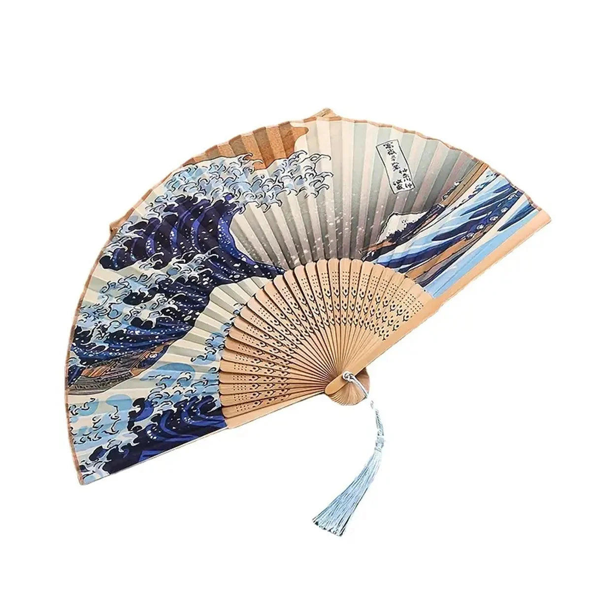 Vintage Wave Fan - Portable Folding Pocket Fan for Weddings & Performances 🎎✨