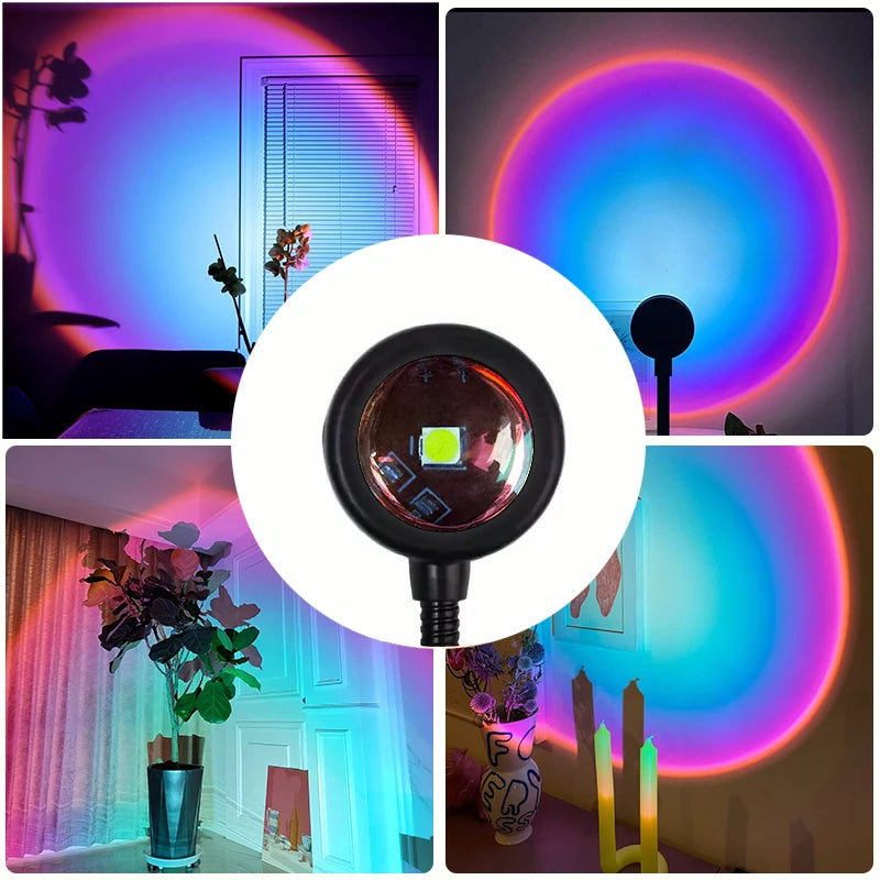 2PCS Sunset & Rainbow Light Projector - LED Night Lights for Aesthetic Room Decor 🌅🌈