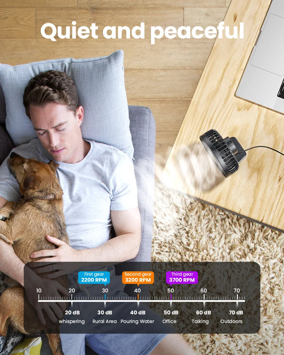 GAIATOP Mini USB Desktop Fan - Portable Cooling for Home & Office 🌬️✨