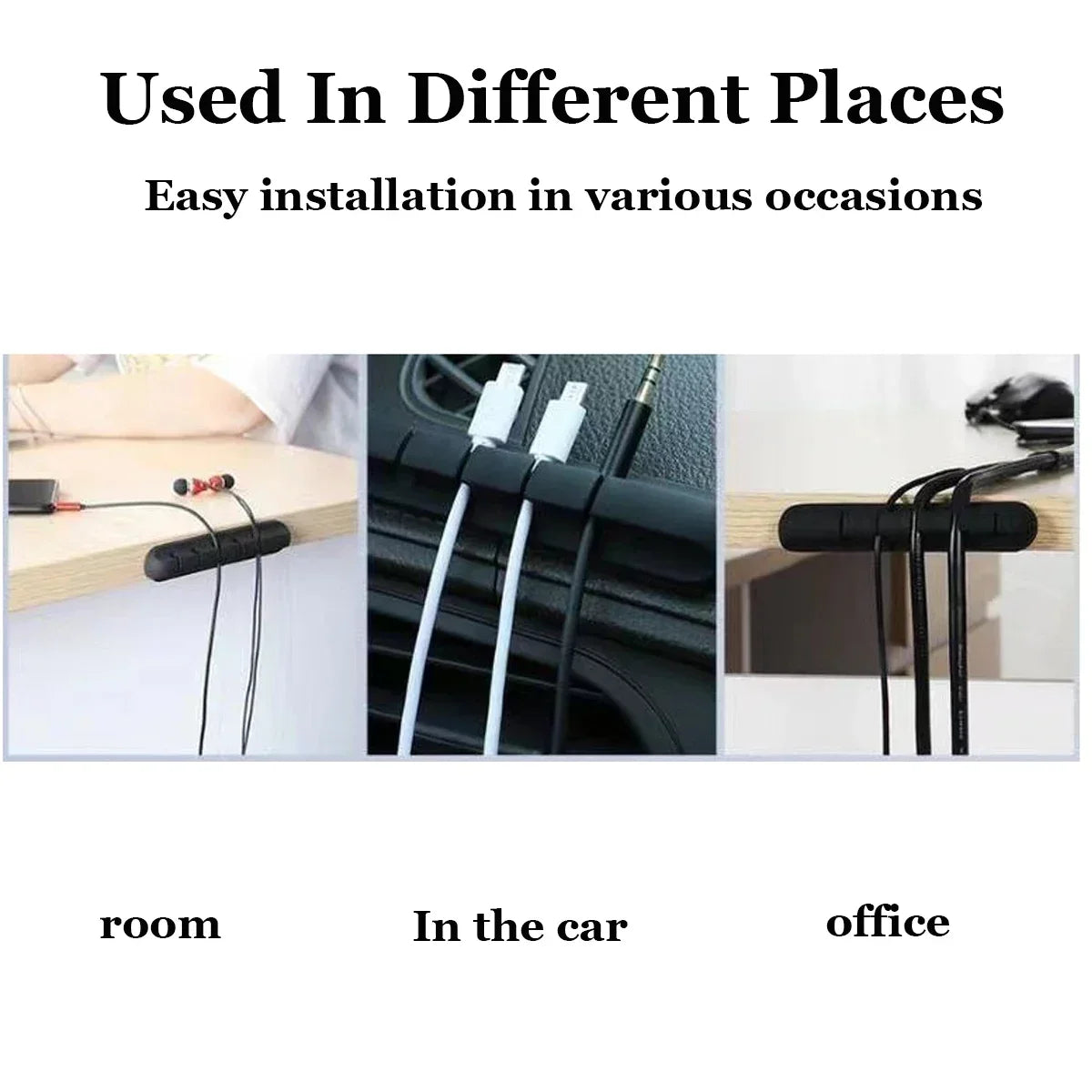 L16 Silicone USB Cable Organizer – Premium Desktop Tidy Management Clips Holder for Mouse & Headphone Wires
