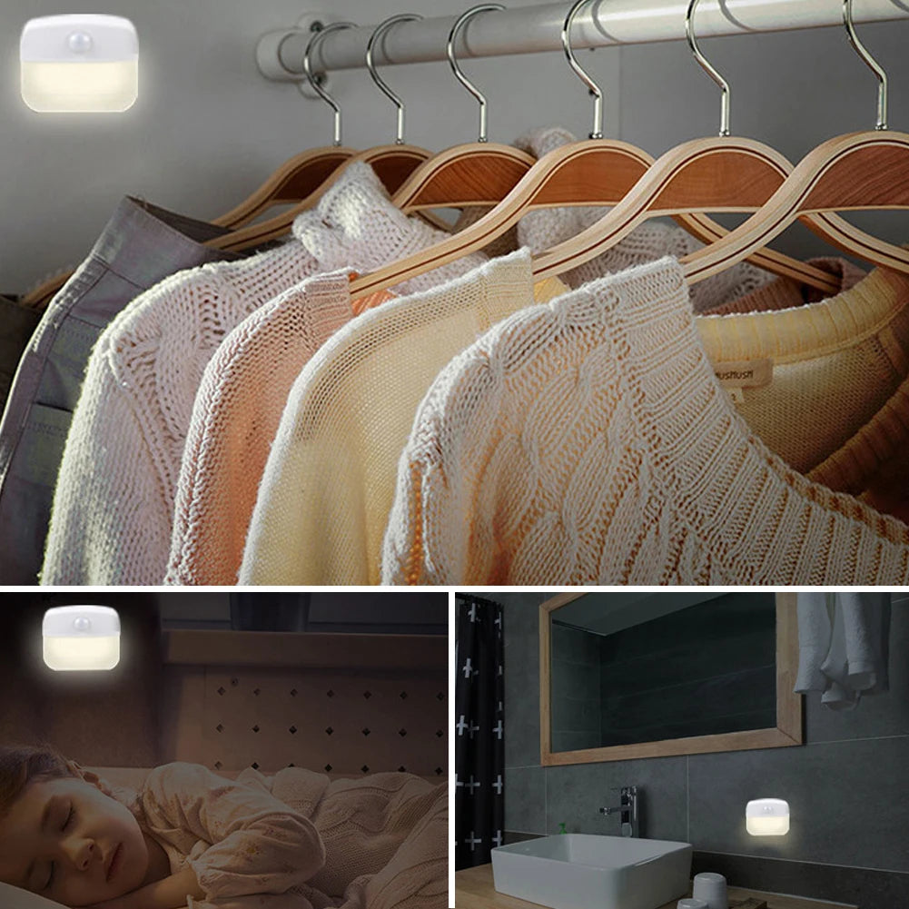 Motion Sensor LED Night Light - Auto ON/OFF Wireless Lamp for Home Lighting 🚶✨