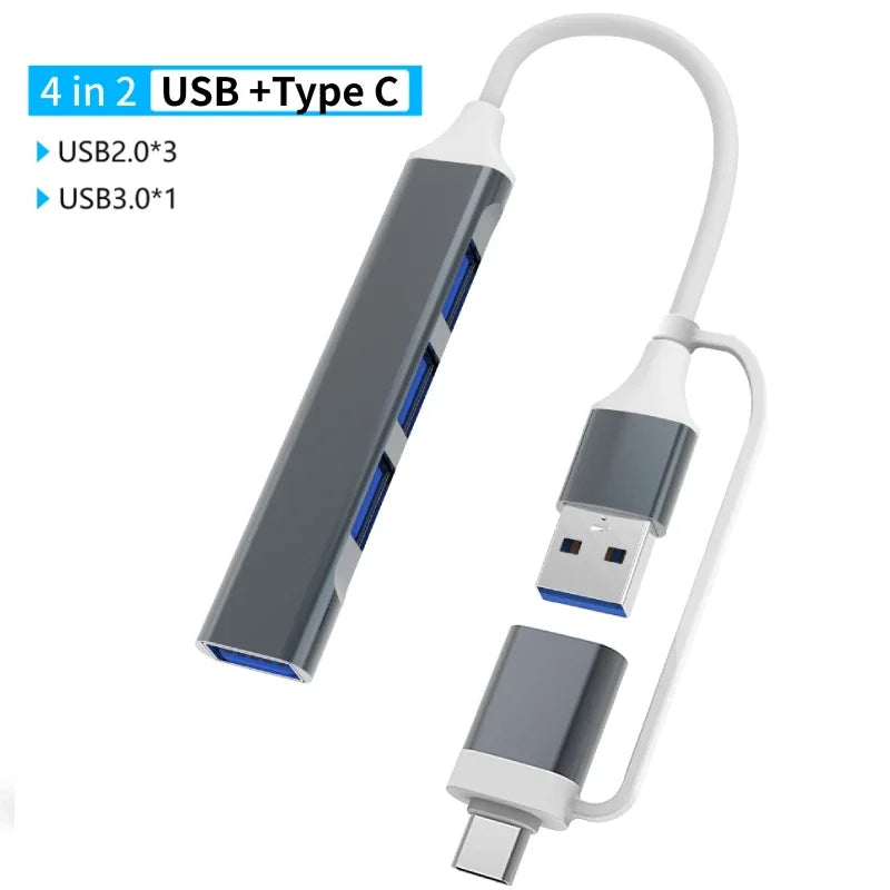 USB 3.0 Type-C Adapter Docking Station - Multi-Hub Splitter with USB 2.0, TF/SD Card Reader & Audio for MacBook Pro