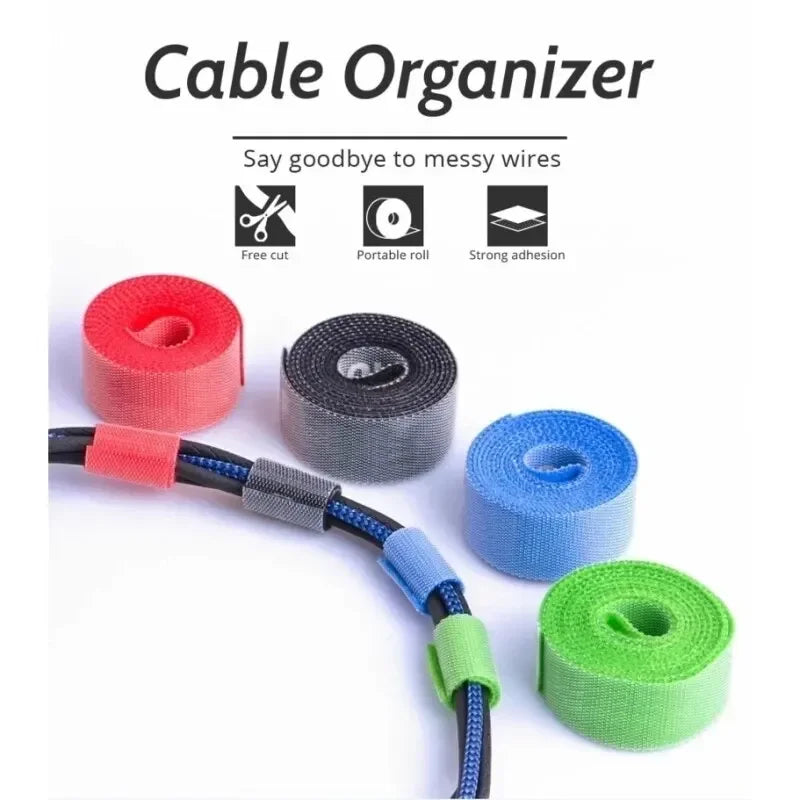 1/5M Cable Organizer Wire Winder Tape – Ultimate Earphone & Mouse Cord Management Ties Protector for iPhone, Xiaomi & Samsung