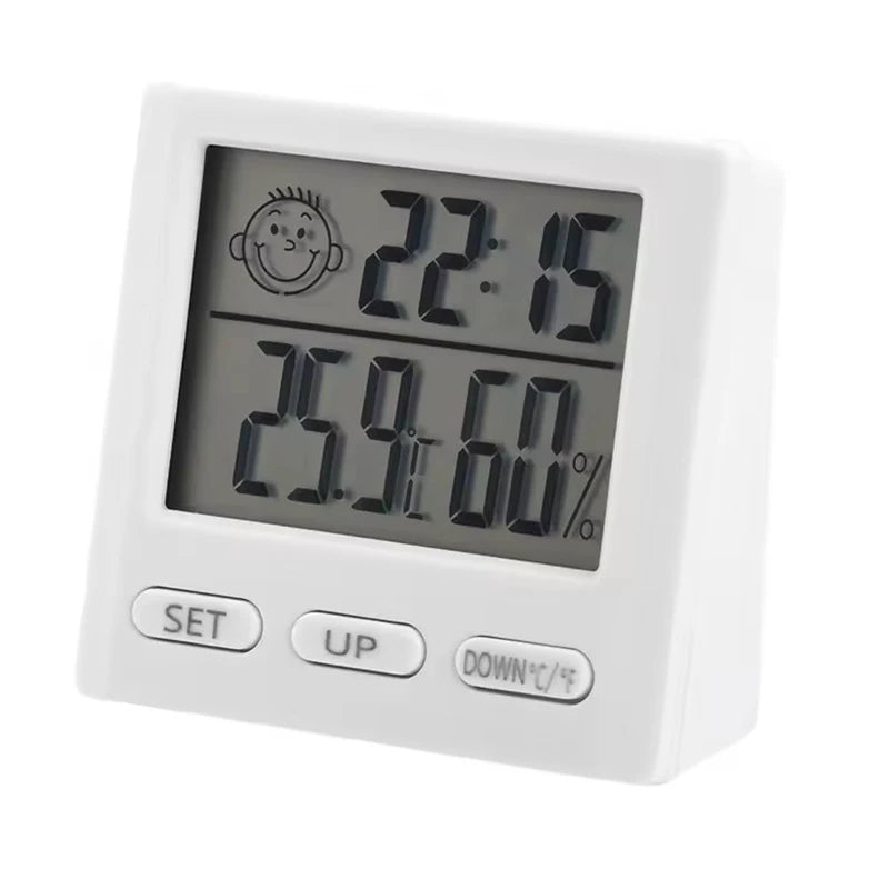 Electronic Clock Temperature Humidity Meter Weather Station for Home With Alarm LED Thermometer Thermo-Hygrometer Multifunction