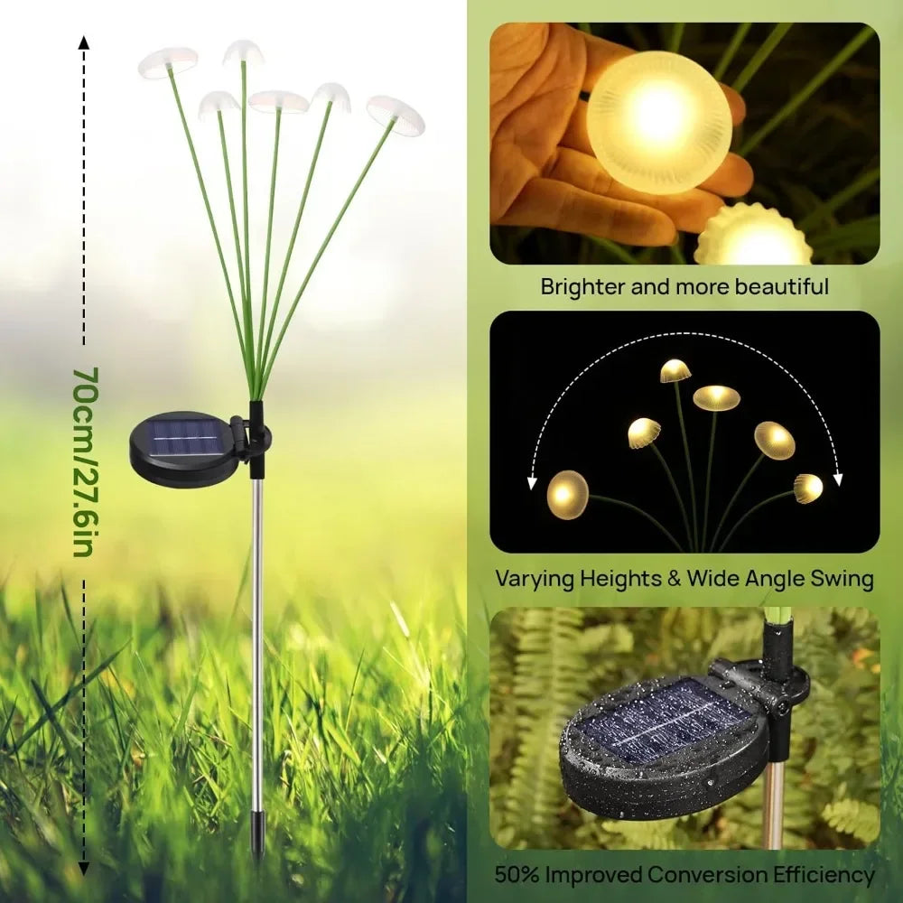 Solar Mushroom Lawn Lights - Waterproof LED Jellyfish Lamp for Garden Decor 🌼✨