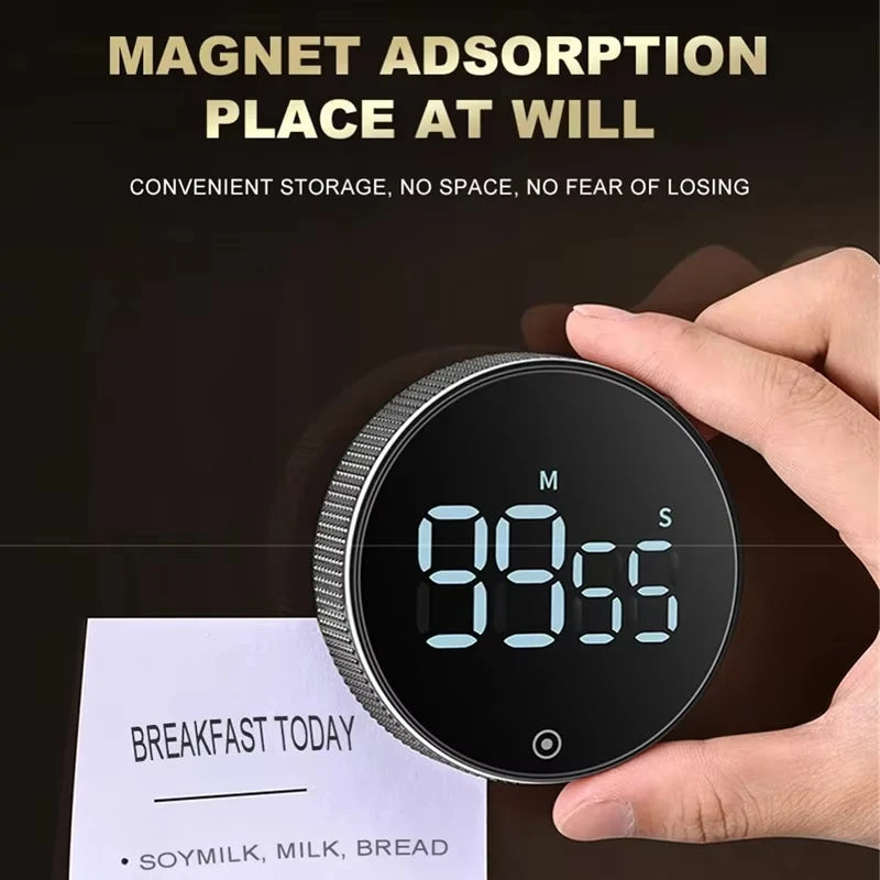 Magnetic Kitchen Timer - Digital Countdown Rotary for Cooking & Shower ⏰✨