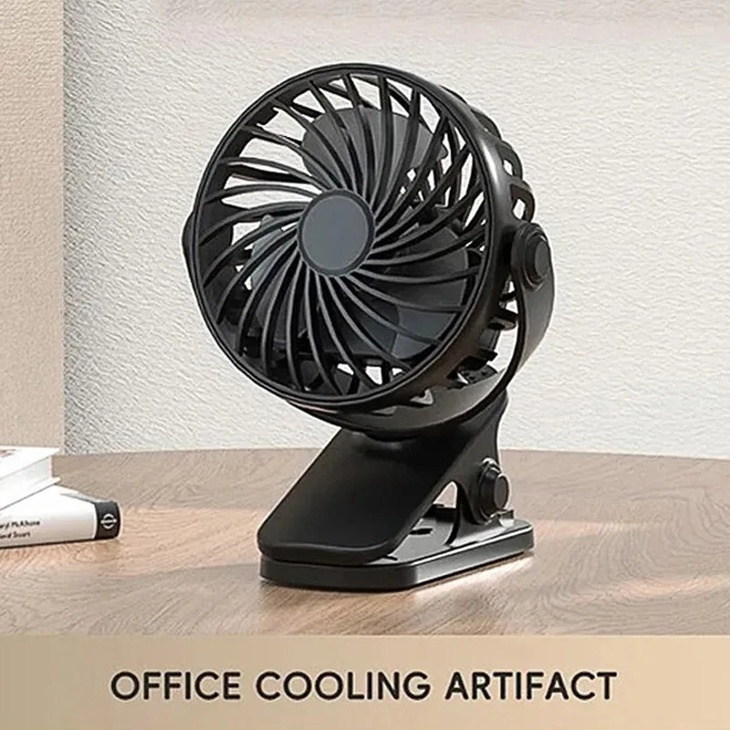 Rechargeable Portable Electric Fan 720° Rotating Hanging Clip Fan