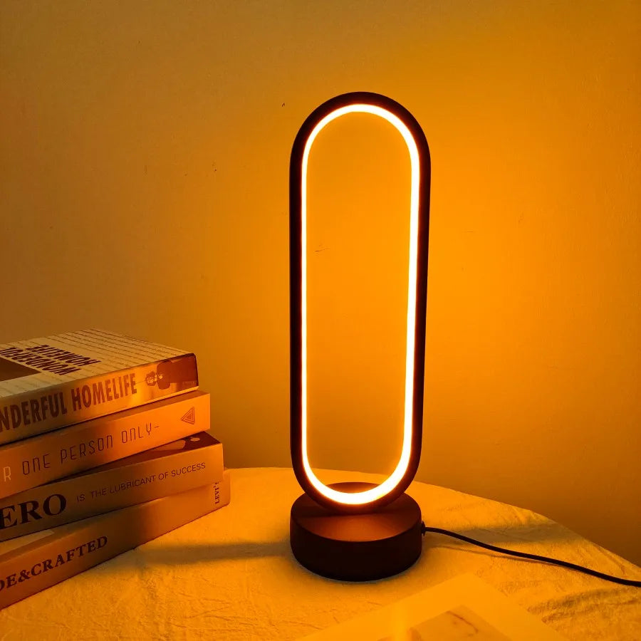 Ring Lamp Three-Color Dimming Bedside Lamp - LED Night Light for Bedroom 💡✨