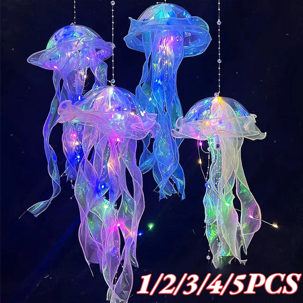 Jellyfish Lamp Portable Flower Lamp - Hanging Night Light & Wind Chimes 🪼✨