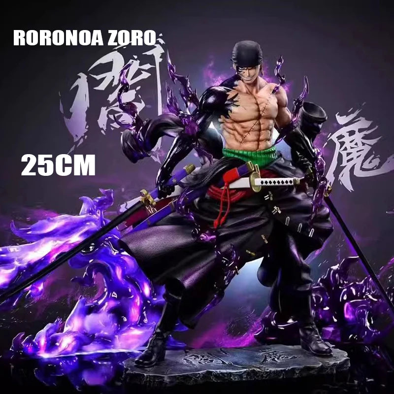 25cm One Piece Zoro Figures Sky Painting Roronoa Zoro Action Figures Anime PVC Collection Model Toys Desktop Decoration Gifts