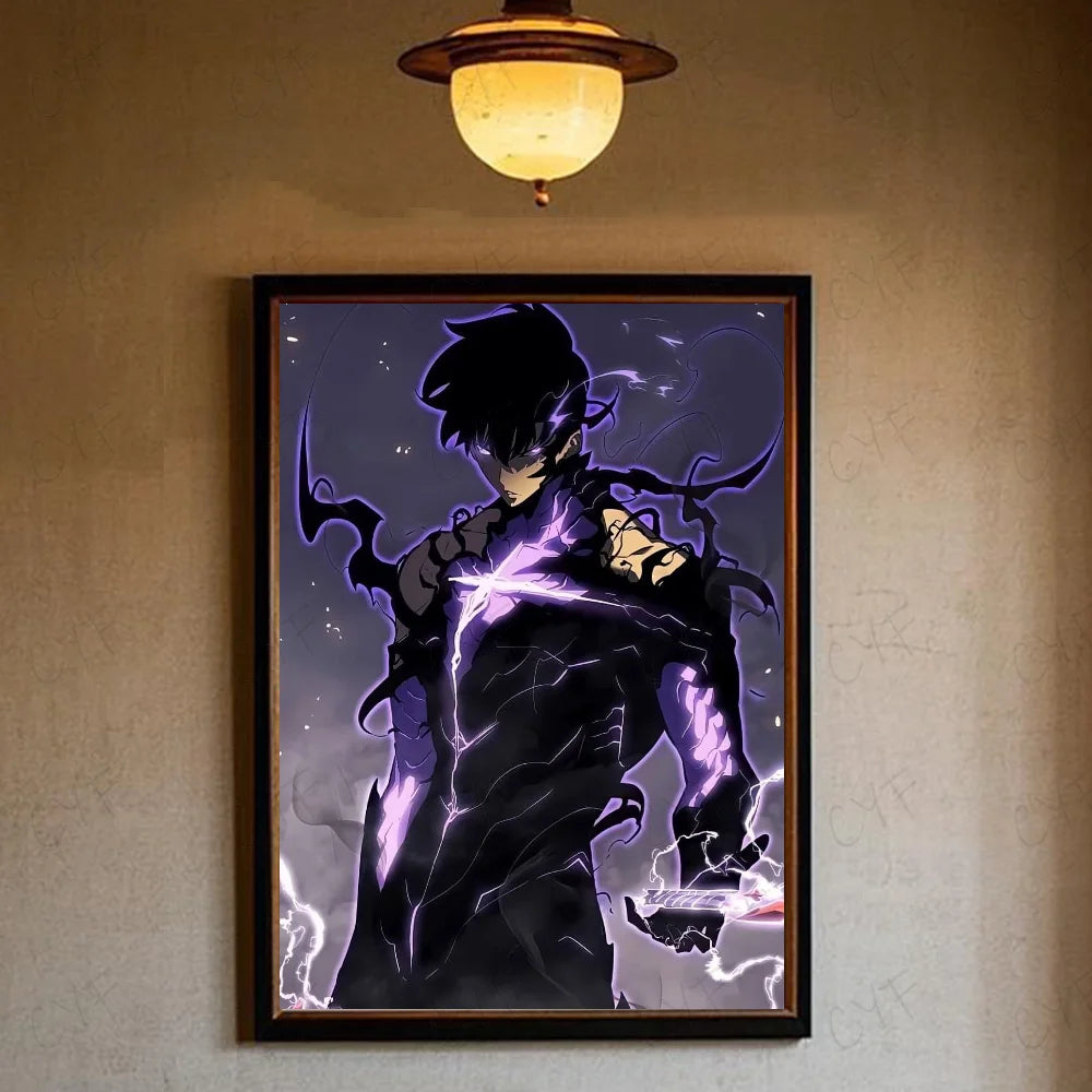 Stunning Solo Leveling Anime Poster HD Art – Waterproof Sticky Wall Décor for Your Living Room