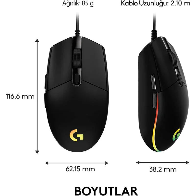 Logitech G102 Gaming Mouse - 8000 DPI USB Wired with Rainbow RGB 🌈✨