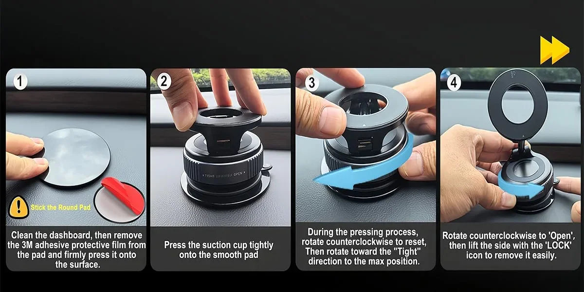 Vacuum Magnetic Phone Holder - MagSafe 360° Adjustable Suction Cup Stand 📱✨