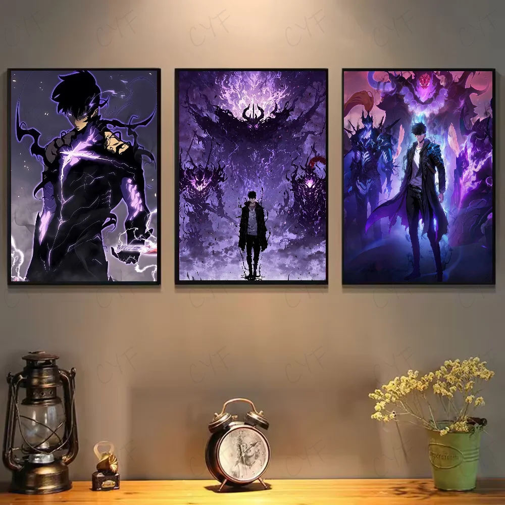 Stunning Solo Leveling Anime Poster HD Art – Waterproof Sticky Wall Décor for Your Living Room