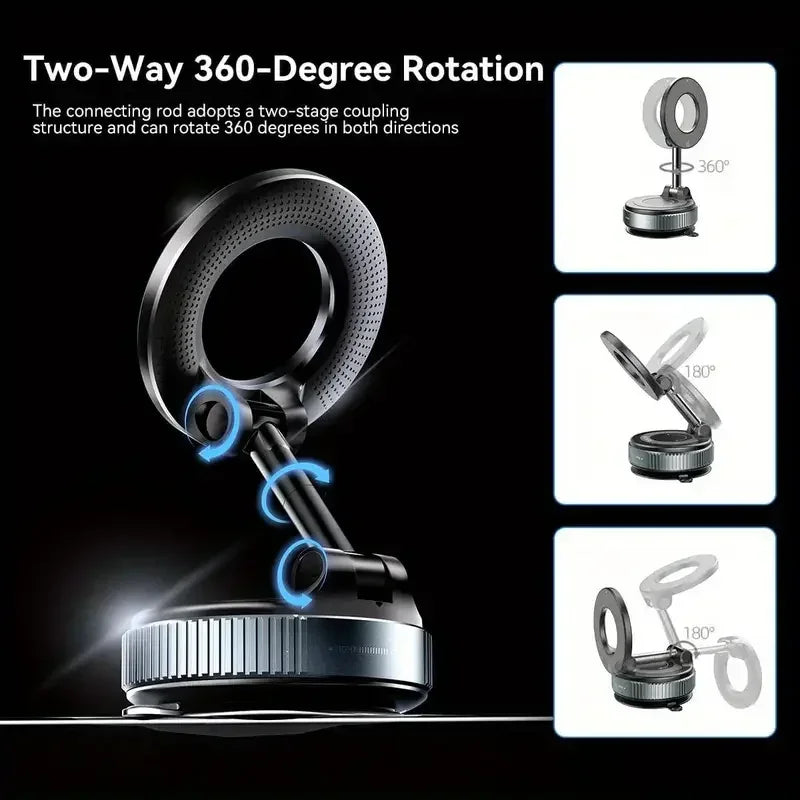 Vacuum Magnetic Phone Holder - MagSafe 360° Adjustable Suction Cup Stand 📱✨