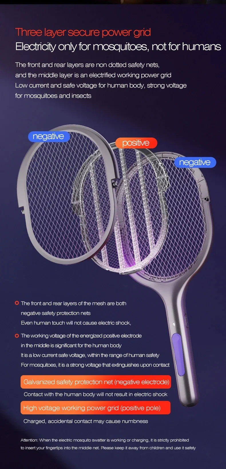 Telescopic Electric Mosquito Swatter & UV Trap Lamp — 109cm Extended Reach, Rechargeable, Wall Mountable