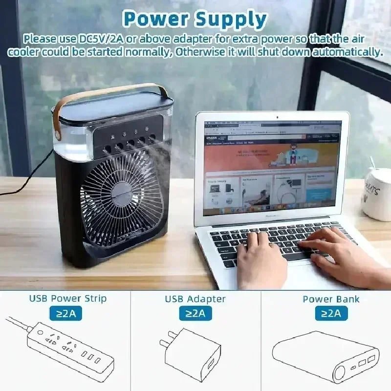 New 3 In 1 Fan Air Conditioner - Mini Air Cooler for Home & Office 🌬️✨
