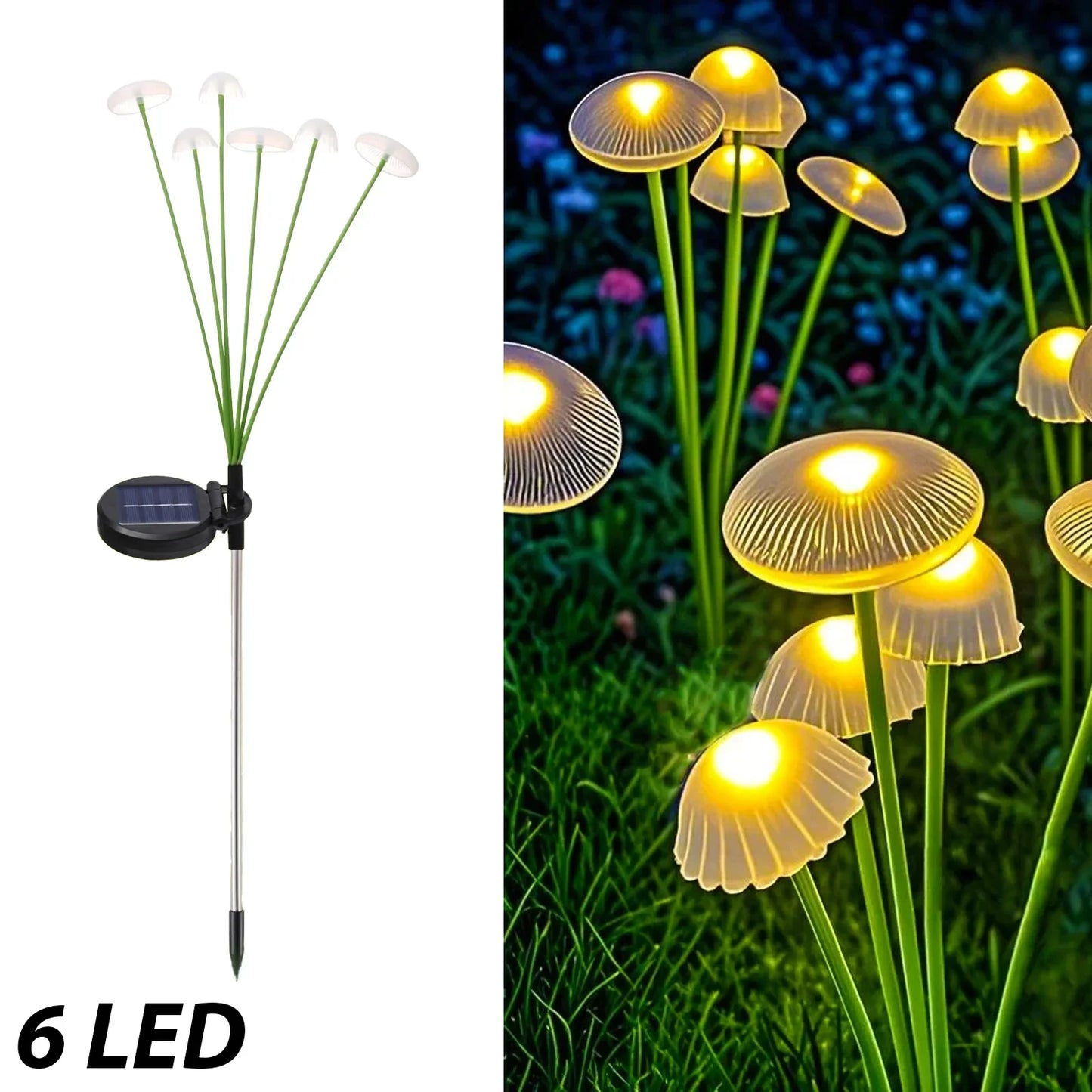 Solar Mushroom Lawn Lights - Waterproof LED Jellyfish Lamp for Garden Decor 🌼✨