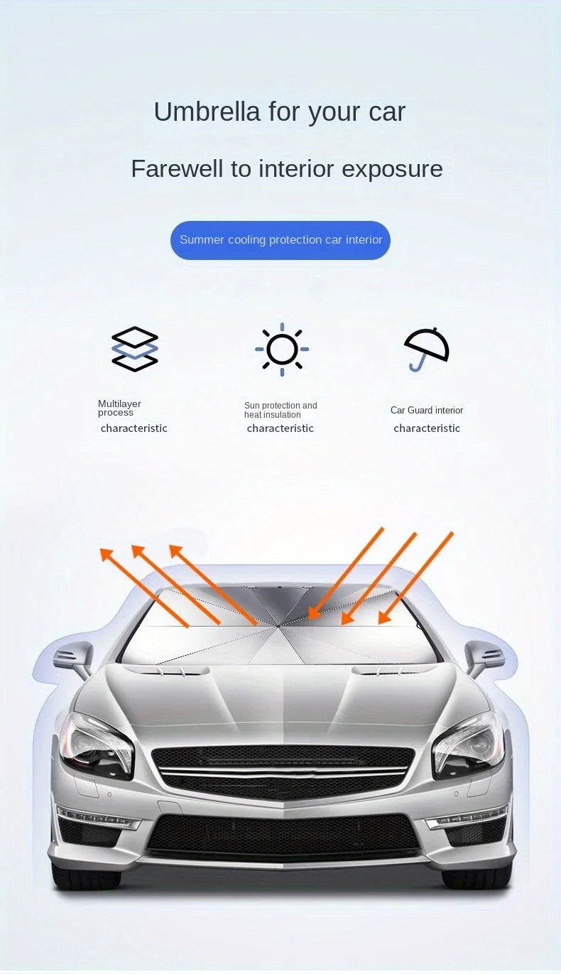 Car Front Windshield Sunshade Umbrella - Summer Sun Protection & Cooling 🚗✨