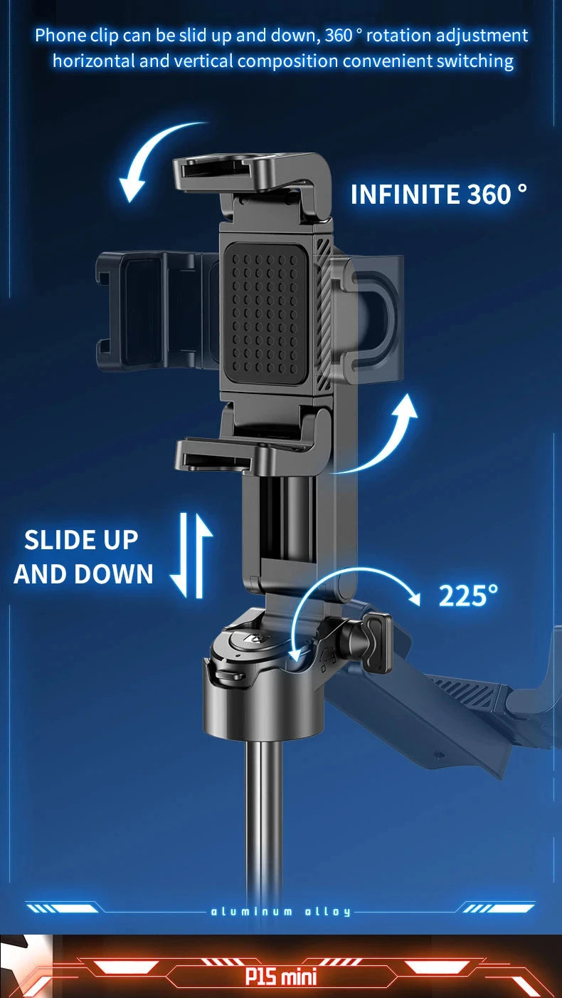 Mini Bluetooth Tripod Selfie Stick | Telescopic Aluminium Phone Holder, Portable & Foldable, Universal Compatibility for iPhone Samsung