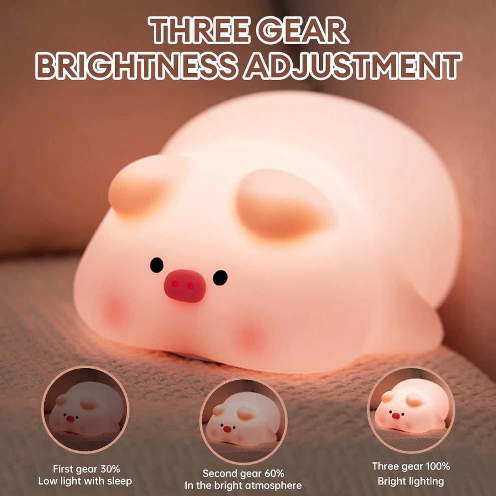 Cute Piggy Silicone LED Night Light