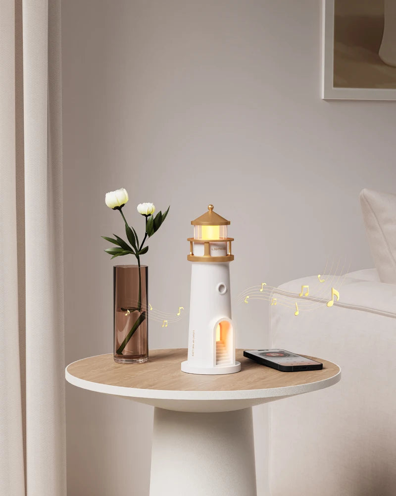 Floating Moon Lamp Projection Lighthouse Night Light with Bluetooth Speaker 🌙✨