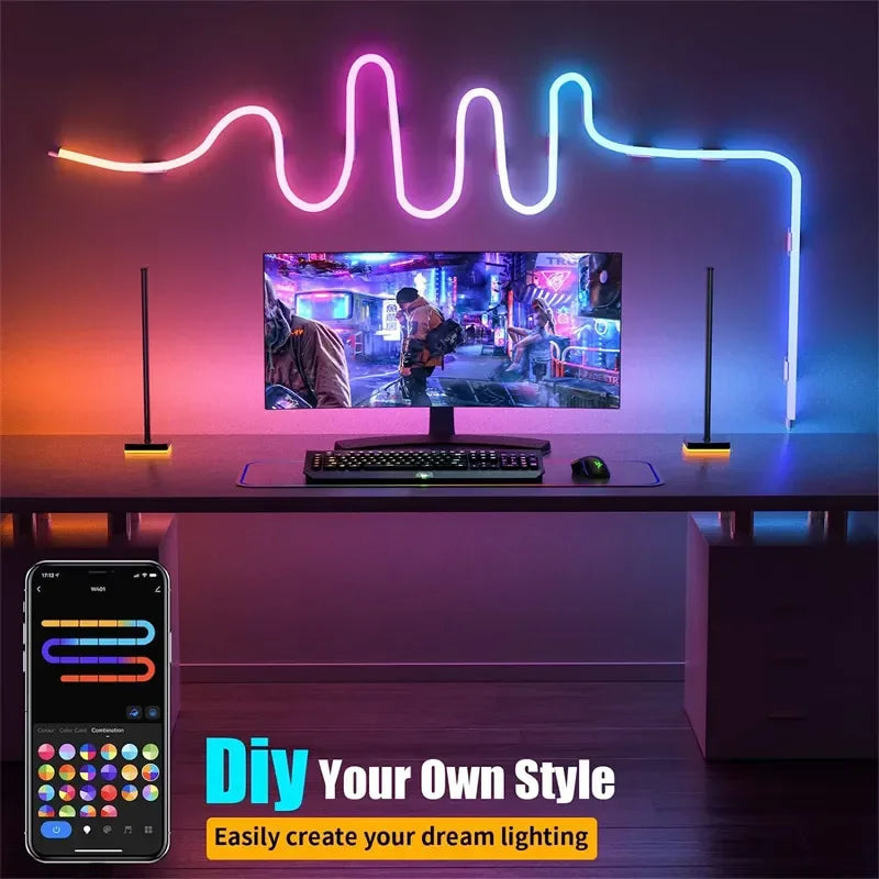 RGB Neon LED Strip - 1/2/3/5M IP65 Waterproof USB Neon Ribbon with Tuya App Control for Home Decor