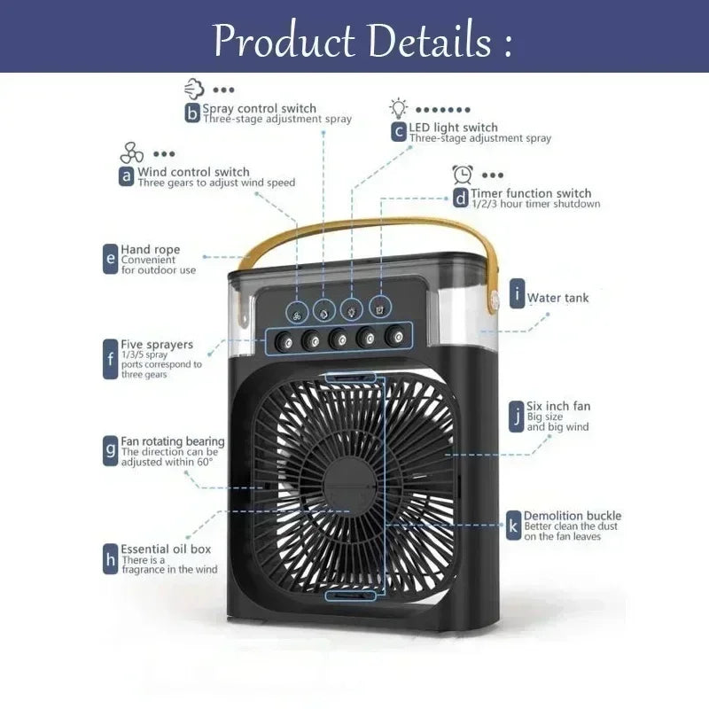 New 3 In 1 Fan Air Conditioner - Mini Air Cooler for Home & Office 🌬️✨