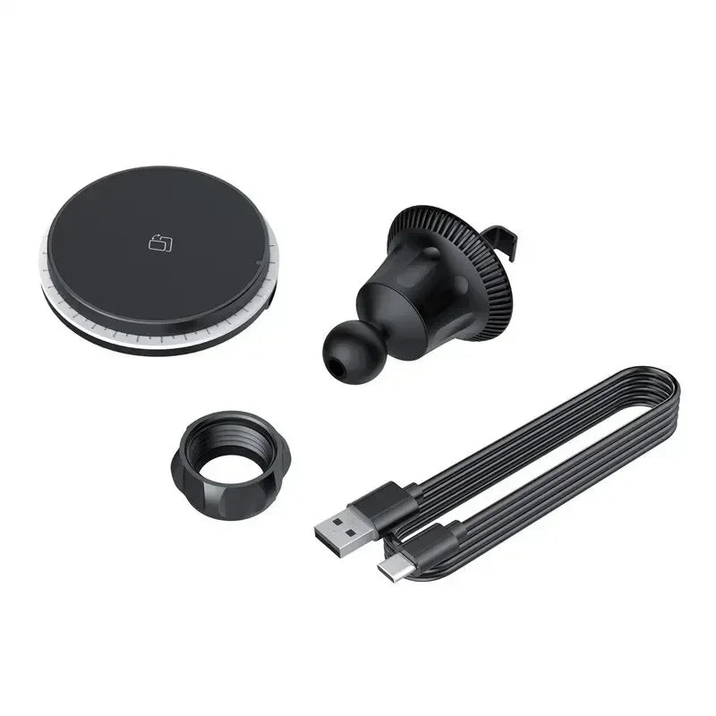 30W Magnetic Car Wireless Charger RGB for iPhone 12-15 Pro Max MagSafe Car Phone Holder