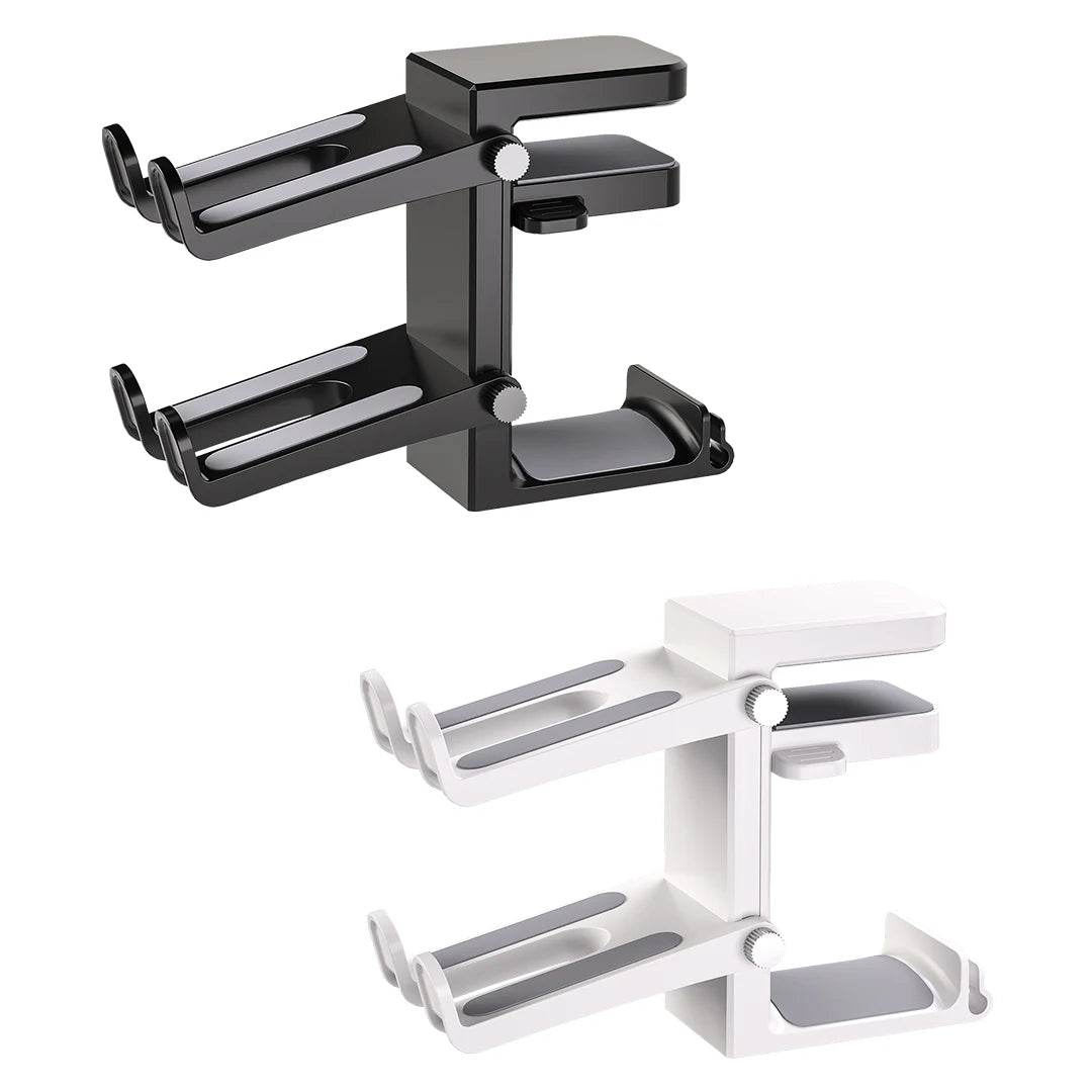 2-in-1 PC Gaming Headphone Stand - Adjustable Space-Saving Holder