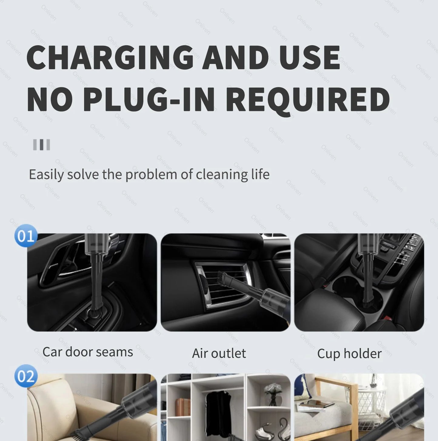 SZUK 98000PA Car Vacuum Cleaner - Mini Powerful Handheld Cleaner for Car & Home 🚗✨