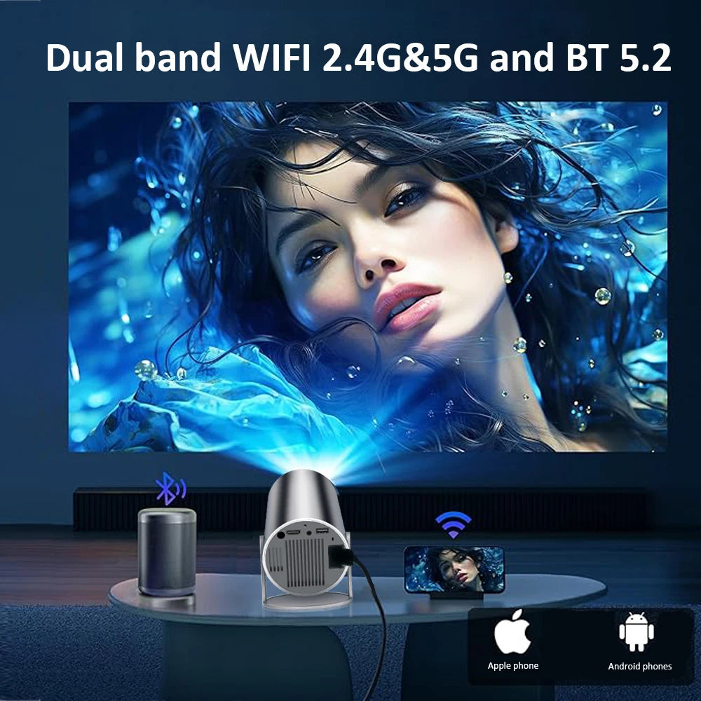 DITONG hy300 pro new Projector 4K Android Wifi 1080P 1280*720P HD Home Cinema Outdoor portable Video movies led mini Projetor