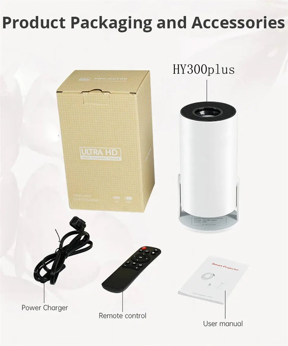 DITONG HY300 Plus HD Projector portatil 4K projetor Android  LED Video Home Theater Cinema Phone mini Proyector Movie HY300 pro