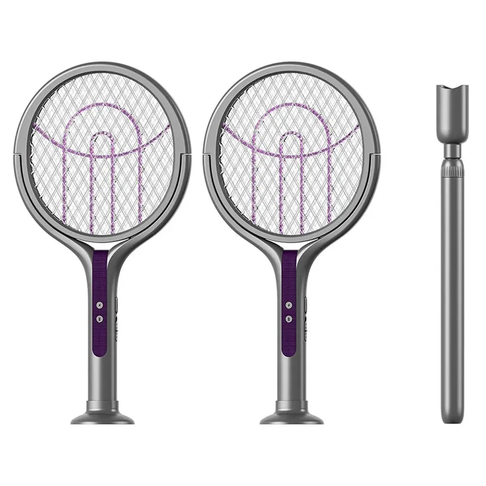 Telescopic Electric Mosquito Swatter & UV Trap Lamp — 109cm Extended Reach, Rechargeable, Wall Mountable