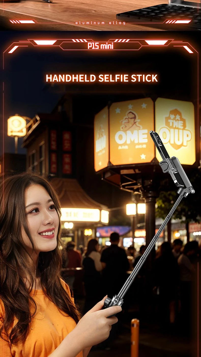 Mini Bluetooth Tripod Selfie Stick | Telescopic Aluminium Phone Holder, Portable & Foldable, Universal Compatibility for iPhone Samsung