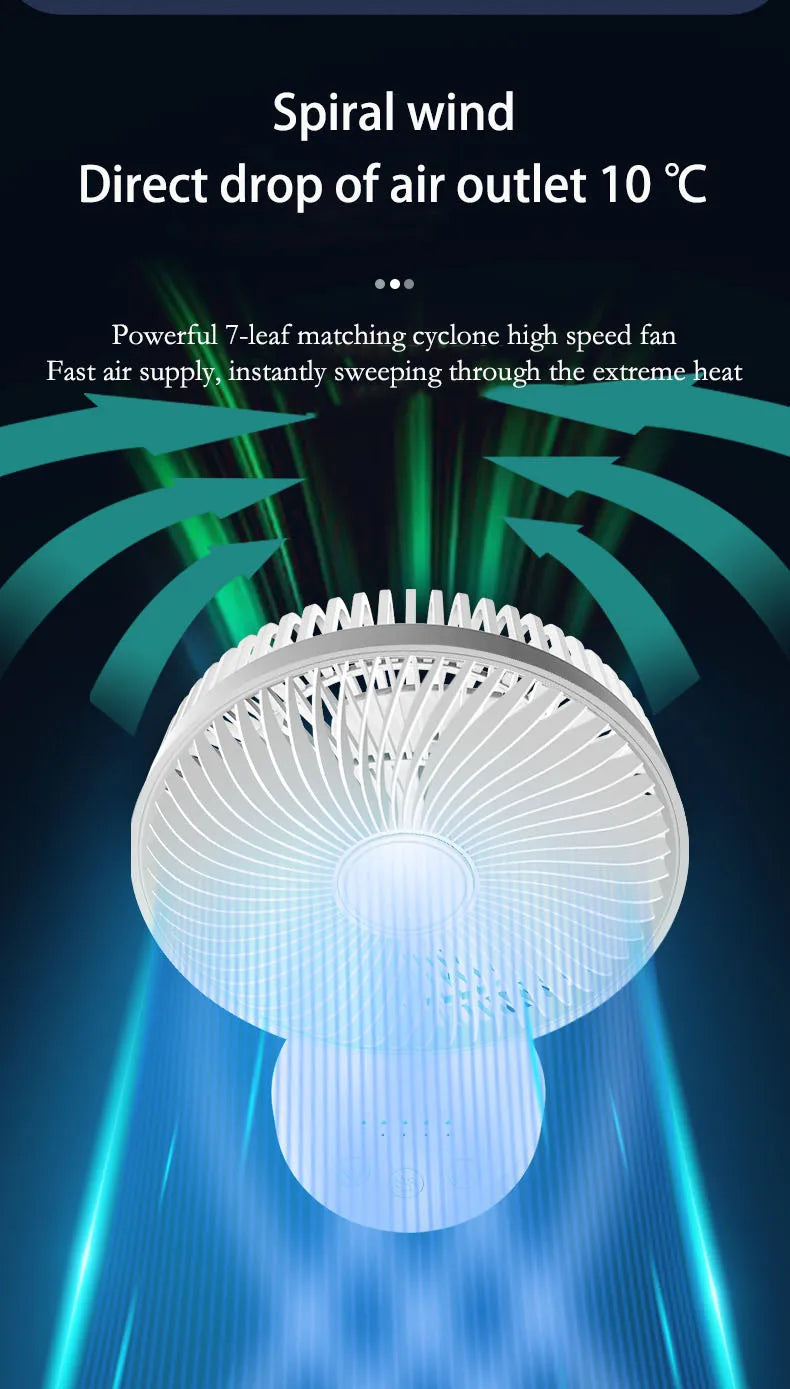 3600mAh USB Desk Fan - 4 Speed Adjustable Cooling for Home & Travel 🌬️✨