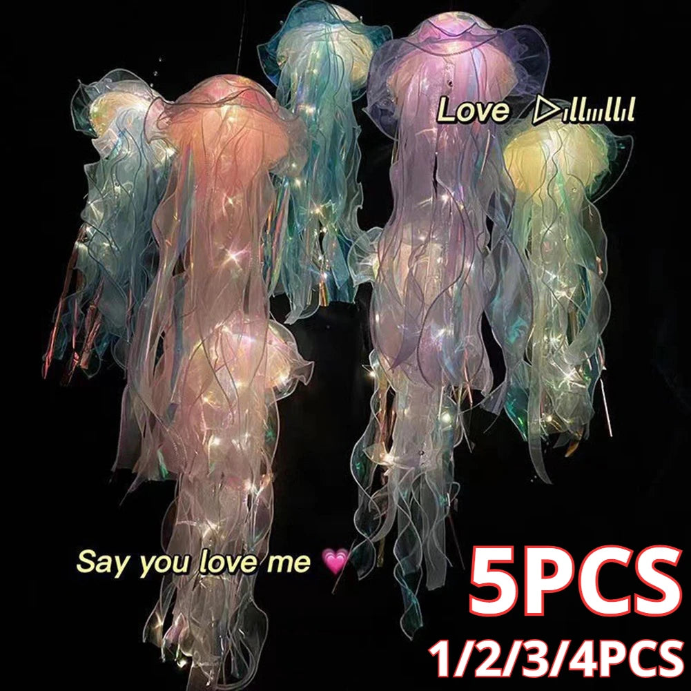 Jellyfish Lamp Portable Flower Lamp - Hanging Night Light & Wind Chimes 🪼✨